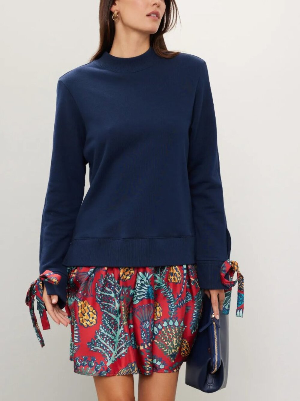 La DoubleJ Sporty Dress Layered Mini Sicomore Red Navy w/ Ribbon Cuffs Cute! MED - Picture 8 of 16